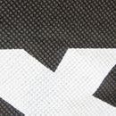 Detailed view of the black and printed polyester cover material. 