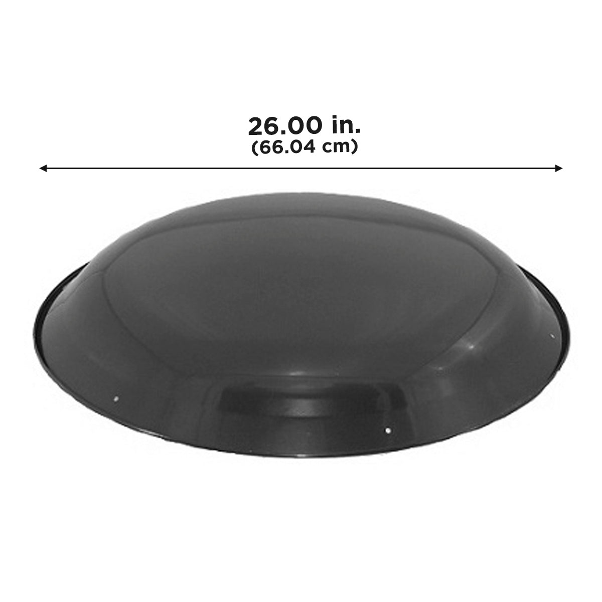 Dimensional drawing showing the aluminum dome's 26 inch diameter.