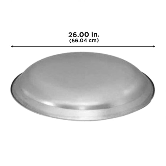 Dimensional drawing showing the aluminum dome's 26 inch diameter.