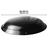 This power attic vent dome has a 26 in. (66.04 cm) diameter.