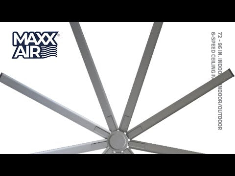 96" Industrial Ceiling Fan With LED Light & Remote - 8 Blades, 6-Speed, DC Motor For Large Spaces